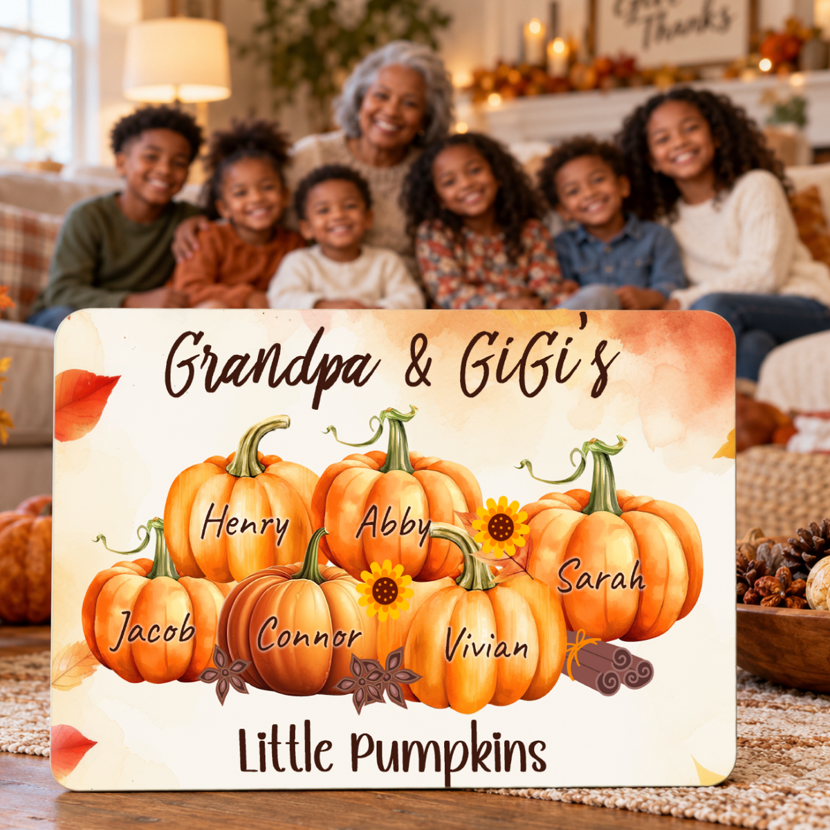 Personalized Pumpkin Patch Sign - Custom Family Fall Décor - Grandparent Gift - Little Pumpkins Plaque