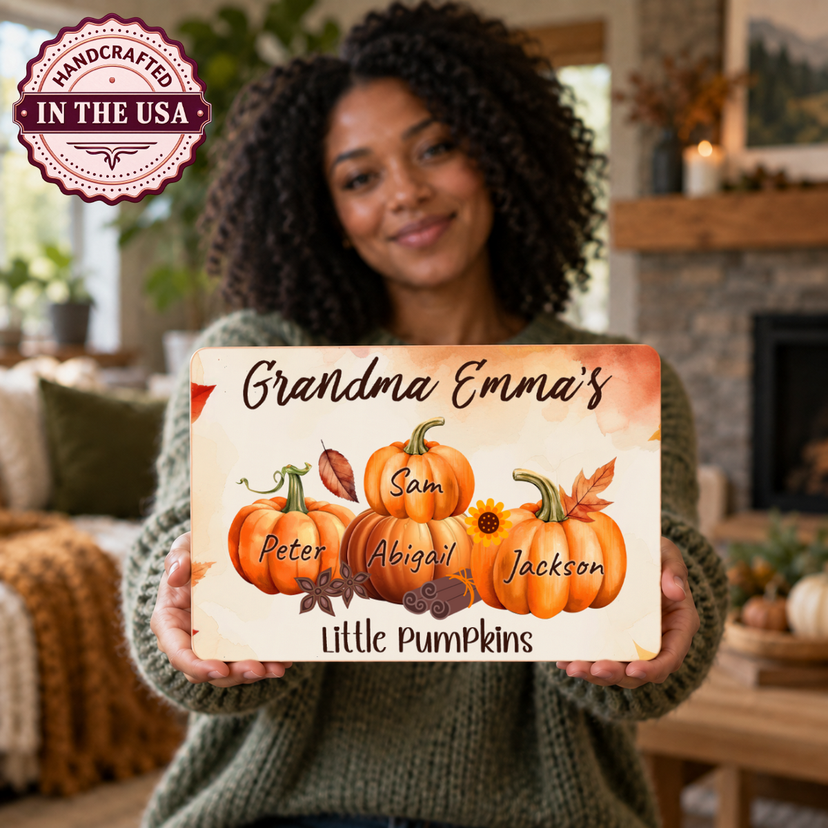 Personalized Pumpkin Patch Sign - Custom Family Fall Décor - Grandparent Gift - Little Pumpkins Plaque
