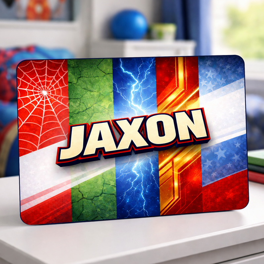 Personalized Superhero Door or Wall Name Sign - Collage Design - Comic Style Art Decor