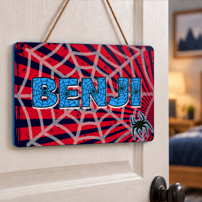 Personalized Superhero Sign - Custom Spider Web Name