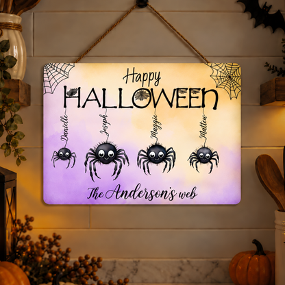 Personalized Halloween Spider Family Sign