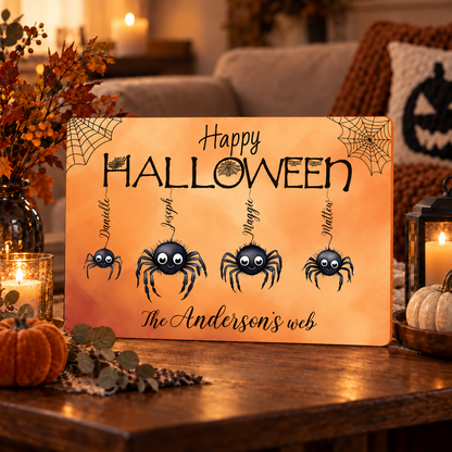 Personalized Halloween Spider Family Sign