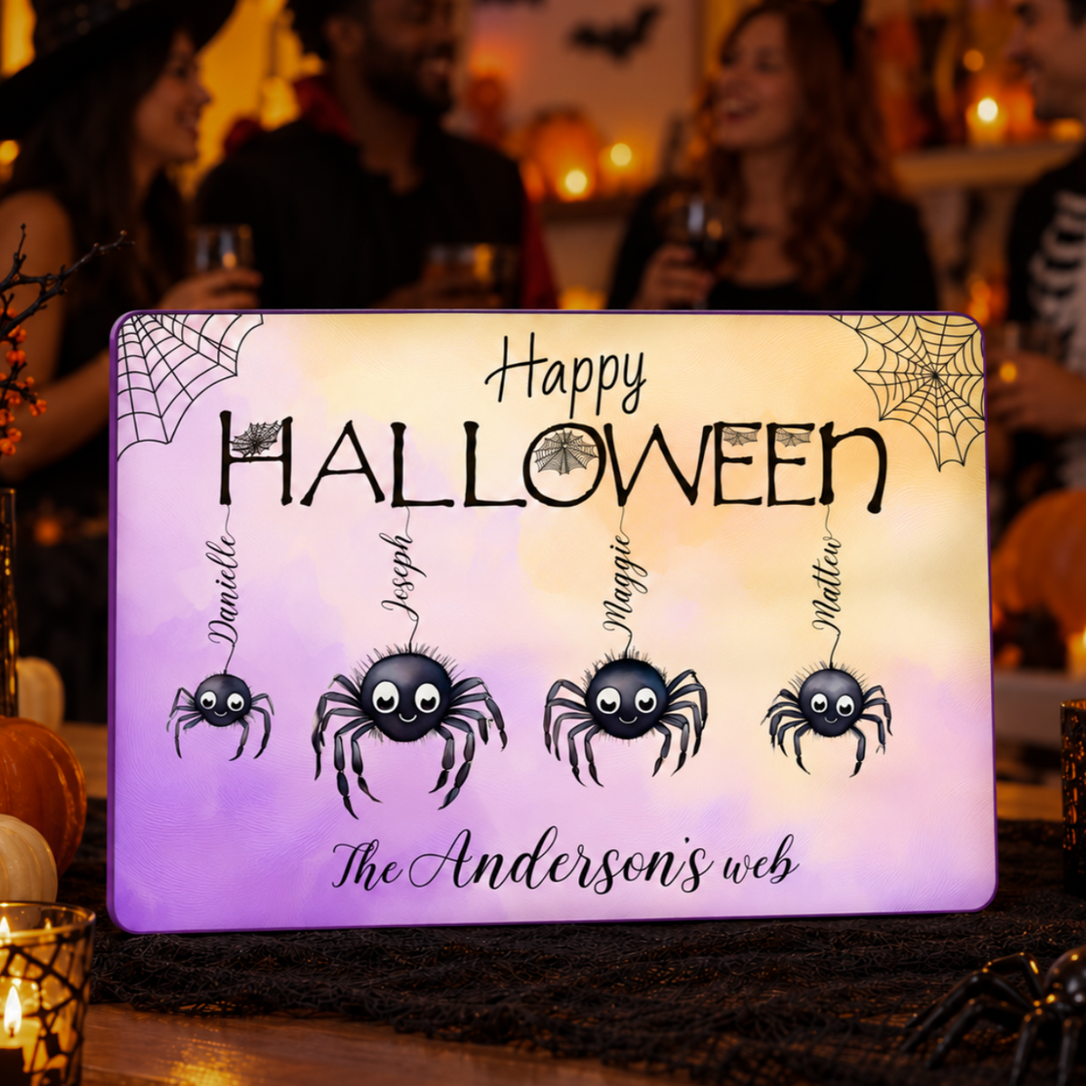 Personalized Halloween Spider Family Sign