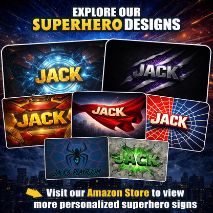 Personalized Superhero Door or Wall Name Sign - Collage Design - Comic Style Art Decor